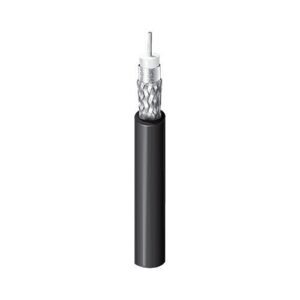 Belden 4855R 0101000 23AWG Shielded Solid Silver-Plated Copper Conductor 4K UHD Precision Video Cable, PVC Jacket, 1000' (304.8m), Black