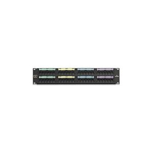 Leviton 49012-J48 48 Voice Grade Patch Panel, 48-Port, 2RU, 8P2C Jacks, 25-Pair Connectors