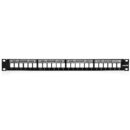 Leviton 49255-L24 QuickPort Patch Panel with Magnifying Lens Label Holder, 24-Port, 1U RMS