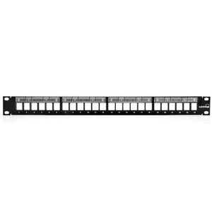 Leviton 49255-L24 QuickPort Patch Panel with Magnifying Lens Label Holder, 24-Port, 1U RMS