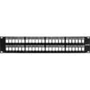Leviton 49255-L48 QuickPort Patch Panel with Magnifying Lens Label Holder, 48-Port, 2RU.