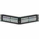 Leviton 49256-H48 Angled Field Configurable Panel, 48-Ports, Black