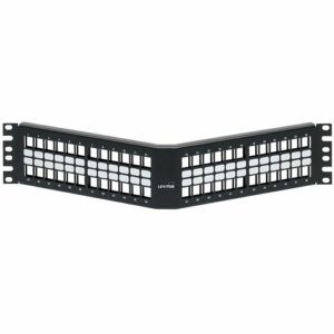Leviton 49256-H48 Angled Field Configurable Panel, 48-Ports, Black