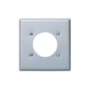 Leviton 4934 Wall Plate, 2-Gang Gray Power Receptacle, Waterproof, Standard Size
