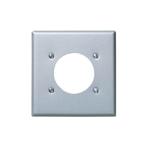 Leviton 4934 Wall Plate, 2-Gang Gray Power Receptacle, Waterproof, Standard Size
