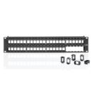 Leviton 49455-48B 48-Port 2U Vertical Blank Patch Panel, Black