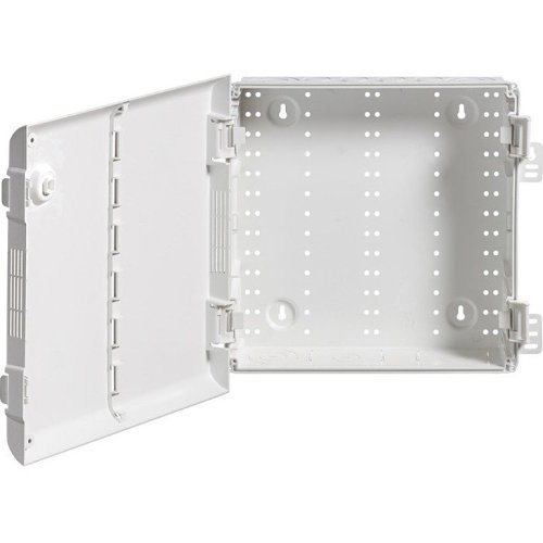 Leviton 49605-14P 14" Wireless StU RMSctured Media Enclosure with Vented Hinged Door, Plastic, White