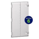 Leviton 49605-28B 28" Vented Hinged Door, Plastic, 6-Pack, White