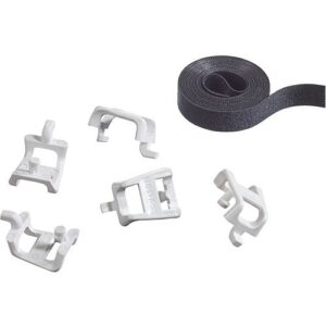 Leviton 49605-AST Saddle Tie Kit with VELCRO, includes (5) Saddle Ties, 5' of VELCRO So'Cinch, Black