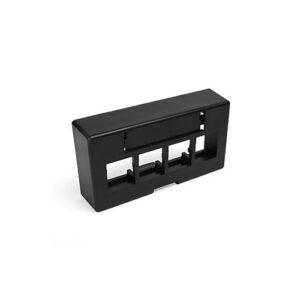 Leviton 49910-EE4 QUICKPORT Modular Furniture Ext. Depth Faceplate, 4-Port, Black (includes blank insert)