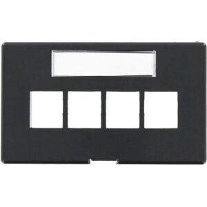 Leviton 49910-HE4 QuickPort Modular Furniture Faceplate, 4-Port, Black, Herman Miller