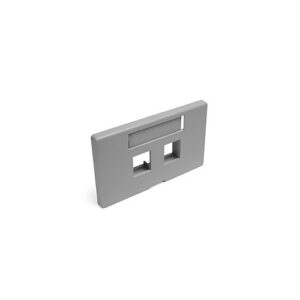 Leviton 49910-HG2 2-Port Miller F/P with ID Kit, Grey