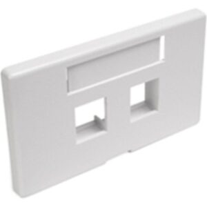 Leviton 49910-HW2 QuickPort Modular Furniture Faceplate, 2-Port, White, Herman Miller