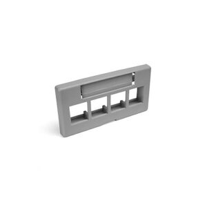Leviton 49910-SG4 QUICKPORT Modular Furniture Faceplate, 4-Port, Gray