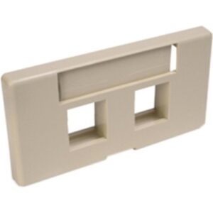 Leviton 49910-SI2 QUICKPORT Modular Furniture Faceplate, 2-Port, Ivory