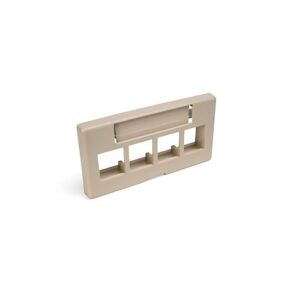 Leviton 49910-SI4 QUICKPORT Modular Furniture Faceplate, 4-Port, Ivory