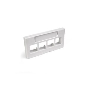 Leviton 49910-SW4 Wall Plate, 4-Port Faceplate White