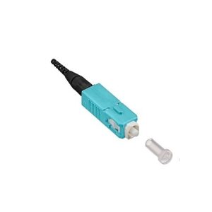 Leviton 499SC-AQ9 Fastsplice SC Multimode PC Fiber Optic Cable Connector for OM3/4, .900mm, 12-Pack, Aqua