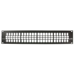 Leviton 4S255-48N 48-Port 2U Shielded Flat Patch Panel with Vertical Knockouts