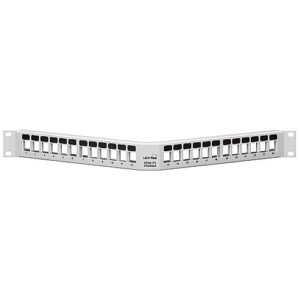 Leviton 4S256-WS4 Blank Patch Panel, 24-Port, 1U, Shielded, Angled, Quick, White