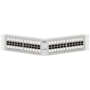 Leviton 4S256-WS8 48-Port 2U White Shielded Angled Patch Panel