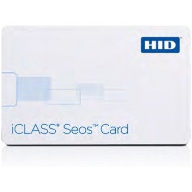 HID 5006PGGMN iCLASS Seos 8K Composite Card, SIO Programmed, Glossy Front and Back, Sequential Matching Encoded/Printed (Inkjetted), No Slot, White