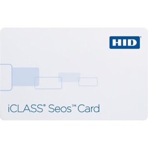 HID 5006PGGMN7 iCLASS Seos 8K Composite Card, SIO Programmed, Glossy Front and Back with Custom Artwork, Sequential Matching Encoded/Printed (Inkjetted), No Slot, White