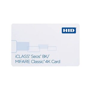 HID 5006PGGMNT iCLASS Seos 8K Composite Card, SIO Programmed, Glossy Front and Back, Sequential Matching Encoded/Printed (Inkjetted), No Slot, 10-Pack, White