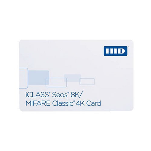 HID 5006PGGMNT iCLASS Seos 8K Composite Card, SIO Programmed, Glossy Front and Back, Sequential Matching Encoded/Printed (Inkjetted), No Slot, 10-Pack, White