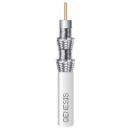 Genesis 50271101 RG6 BC Quad-Shield Coaxial CATV Cable, 18 AWG Solid BC, CATV, CL2, CM, Sunlight Resistant, 1000' (304.8m), Pull Box, White