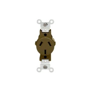 Leviton 5032 Receptacle, Single, 2-Pole, 3-Wire, Non-CSA, 20A, 125/250V