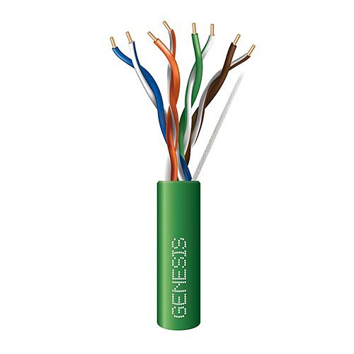 Genesis 50781105 CAT5e Riser Cable, 24/4 Solid BC, Unshielded, UTP, CMR, Sunlight Resistant, 1000' (304.8m), REELEX Pull Box, Green