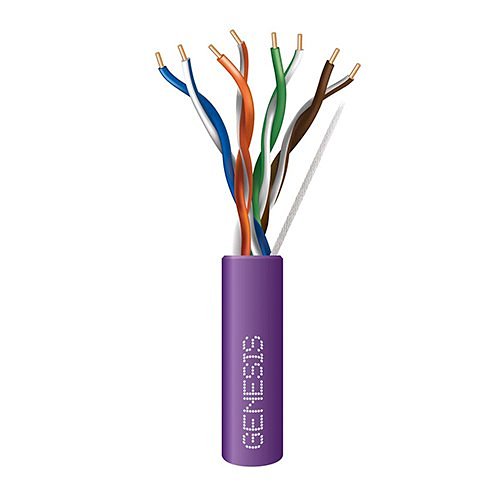 Genesis 50781110 CAT5e Riser Cable, 24/4 Solid BC, Unshielded, UTP, CMR, Sunlight Resistant, 1000' (304.8m), REELEX Pull Box, Purple