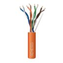Genesis 50881103CAT5e Plenum Cable, 24/4 Solid BC, Unshielded, UTP, CMP, FT6, 1000' (304.8m), REELEX Pull Box, Orange