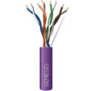 Genesis 50881110 CAT5e Plenum Cable, 24/4 Solid BC, Unshielded, UTP, CMP, FT6, 1000' (304.8m), REELEX Pull Box, Purple