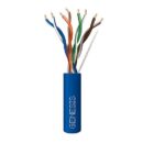 Genesis 50885506 CAT5e Plenum Cable, 24/4 Solid BC, Unshielded, UTP, CMP, FT6, 500' (152.4m), REELEX Pull Box, Blue