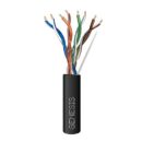 Genesis 50905008 CAT5e Direct Burial Cable, 24/4 Solid BC, Unshielded, UTP, Sunlight Resistant, Wet Location, 500' (152.4 m), Reel, Black