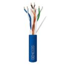 Genesis 50921006 CAT6 Plus Riser Cable, 23/4 Solid BC, Unshielded, UTP, CMR, FT4, Sunlight Resistant, 1000' (304.8m), Reel, Blue