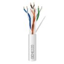 Genesis 50922101 CAT6 Plus Riser Cable, 23/4 Solid BC, Unshielded, UTP, CMR, FT4, Sunlight Resistant, 1000' (304.8 m), Pull Box, White