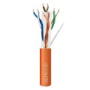 Genesis 51021103 CAT6 Plus Plenum Cable, 23/4 Solid BC, UTP, Unshielded, CMP, LP, FT6, 1000' (304.8m), REELEX Pull Box, Orange