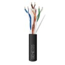 Genesis 51105008 CAT6 Direct Burial Cable, 24/4 Solid BC, Unshielded, UTP, Sunlight Resistant, Wet Location, 500' (152.4 m), Reel, Black