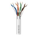 Genesis 51781001 CAT5e Riser Cable, 24/4 Solid BC, Shielded, CMR, FT4, Sunlight Resistant, 1000' (304.8m), Reel, White