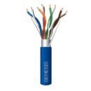 Genesis 51781006 CAT5e Riser Cable, 24/4 Solid BC, Shielded, CMR, FT4, Sunlight Resistant, 1000' (304.8m), Reel, Blue