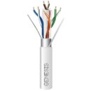 Genesis 51921001 CAT6 Plus Riser Cable, 23/4 Solid BC, Shielded, CMR, FT4, Sunlight Resistant, 1000' (304.8m), Reel, White