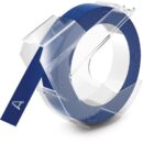 DYMO 520106 Self-Adhesive Glossy Labeling Tape for Embossers, DY EMB 3.3"-9mm 10 Pack Blue TAPE GLOBAL