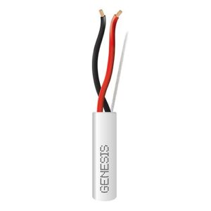 Genesis 52501101 16/2 Stranded Riser Speaker Cable, Unshielded, CL3R, CMR, FT4, Sunlight Resistant, 1000' (304.8 m), REELEX Pull Box, White