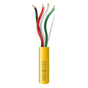 Genesis 52535002 14/4 Stranded Riser Speaker Cable, Unshielded, CL3R, CMR, FT4, Sunlight Resistant, 500' (152.4m), Reel, Yellow