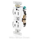 Leviton 5262-S2B Duplex Power Outlet, 15A, 125V, NEMA 5-15R, Indoor, Narrow Marked, Black