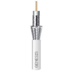 Genesis 53041101 RG6 BC Dual-Shield Riser CATV Cable, 1000' (304.8m), Pull Box, White