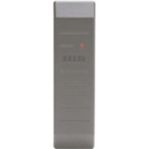 HID 5365EGP01 MiniProx Plus Proximity Reader with Wiegand Output and Pigtail, Beep off, LED Normally Red, Reader Flashes Green on Tag Read, Classic Gray